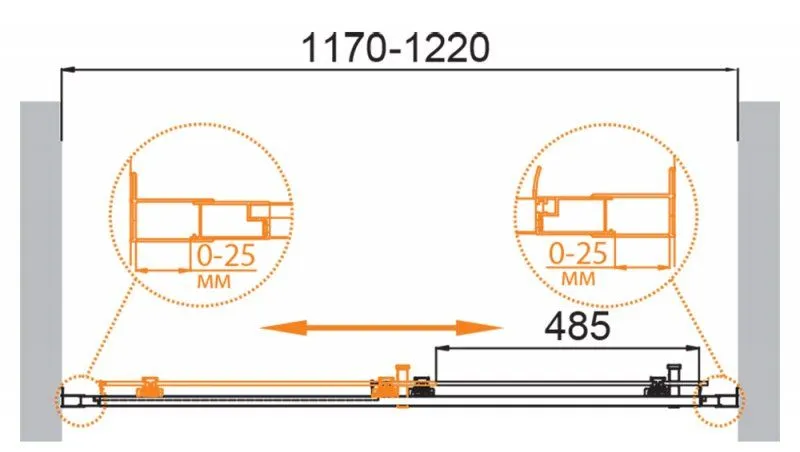 ✔️Душевая дверь в нишу Cezares Molveno MOLVENO-BF-1-120-C-Cr-IV купить за 227 700 тенге в Казахстане г. Астане, Алмате, Караганде