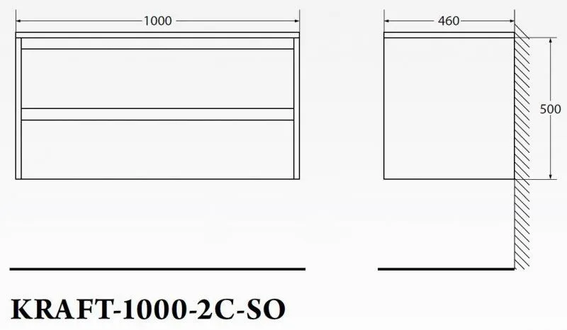 ✔️Тумба с раковиной подвесная BelBagno KRAFT KRAFT-1000-2C-SO-RT купить за 232 700 тенге в Казахстане г. Астане, Алмате, Караганде