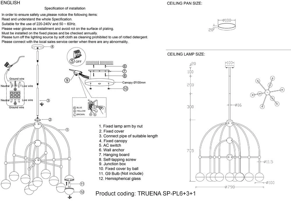 ✔️Люстра Crystal Lux TRUENA SP-PL6+3+1 NICKEL купить за 157 900 тенге в Казахстане г. Астане, Алмате, Караганде