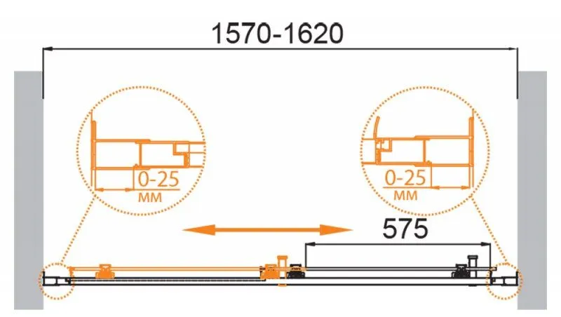 ✔️Душевая дверь в нишу Cezares Molveno MOLVENO-BF-1-160-C-Cr-IV купить за 277 300 тенге в Казахстане г. Астане, Алмате, Караганде