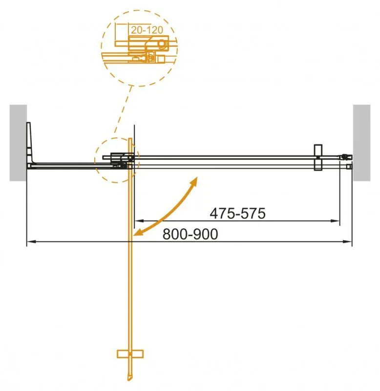 ✔️Душевая дверь в нишу Cezares Slider SLIDER-B-1-80/90-C-NERO купить за 264 600 тенге в Казахстане г. Астане, Алмате, Караганде